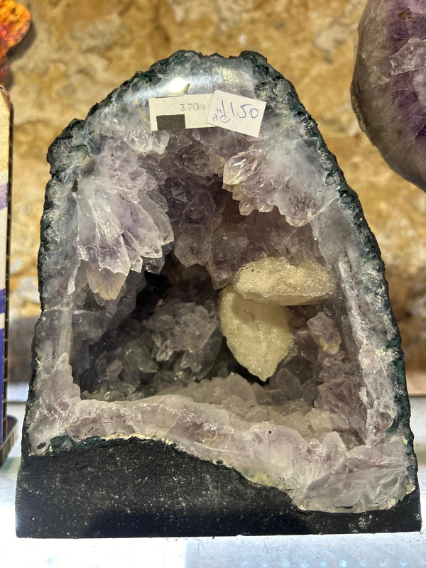 Amethyst Geod combined with white calcite