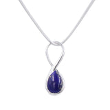 Infinity pendant - Lapis stone-Agat Art Design LTD-45,50,55,Eilat stone,Lapis,Ruby,silver