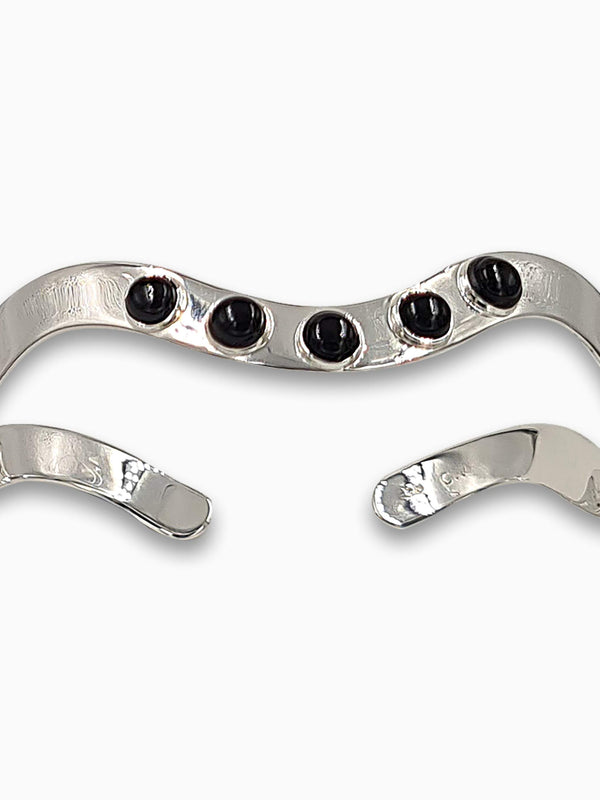 Silver wave Bracelet Ruby-Agat Art Design LTD-925 silver bracelet,Bracelet for her,december birth,December birth stone,gift for her,handmade jewelry,july birthstone,Natural Black Onyx,Onyx bracelet for women,Ruby,silver bangel