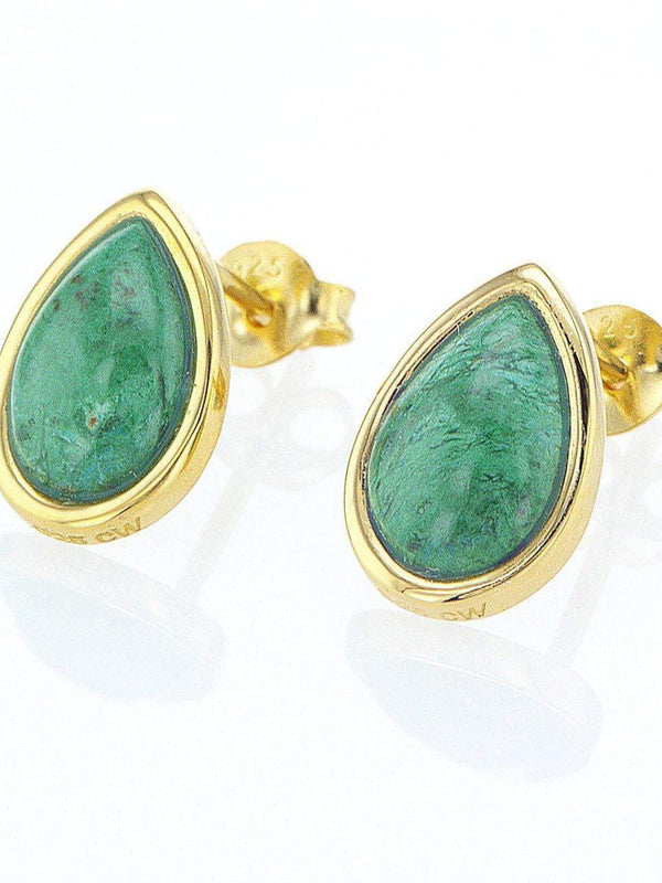 Stud Teardrop earring - Turquoise stone