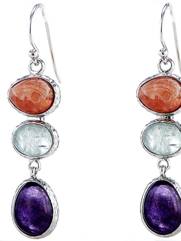 14 Karat gold plated earrings with Mix stones