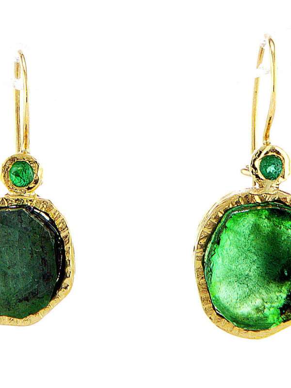 Emerald 14K gold Earring