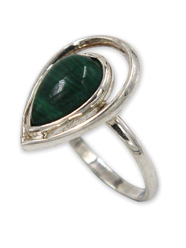Teardrop silver ring Turquoise stone