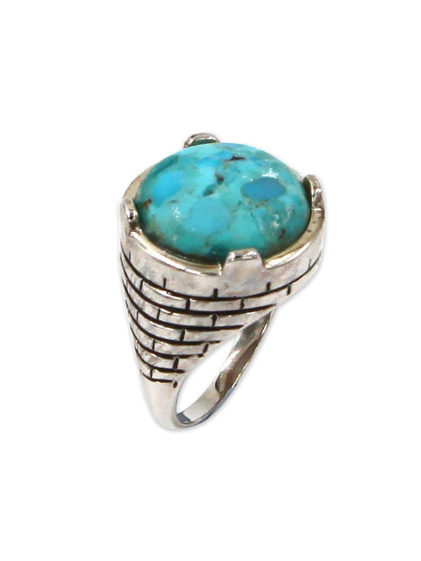 Western wall silver ring - Turquoise stone-Agat Art Design LTD-silver,vermeil