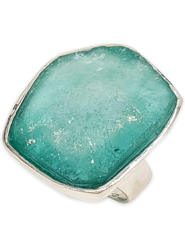 925 sterling silver Artisan Ring Roman Glass