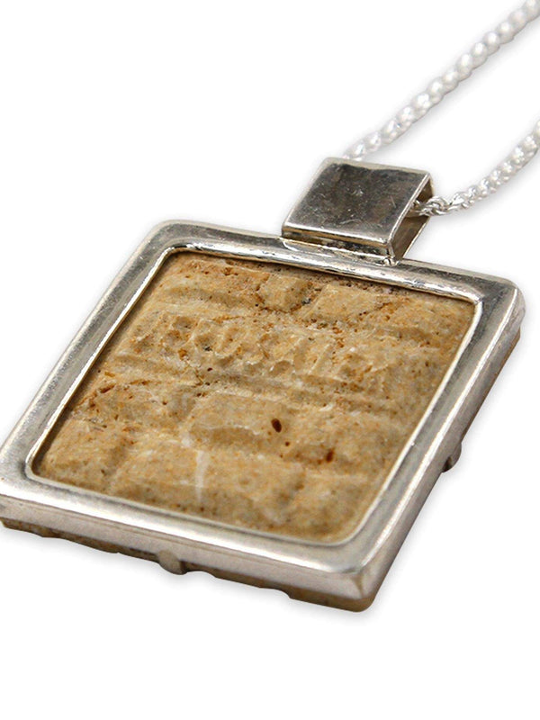 Western Wall silver pendant - Gold Jerusalem Stone