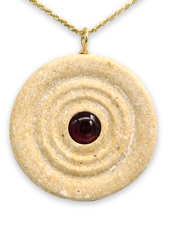 Infinity pendant- Granit and Cornelian stone