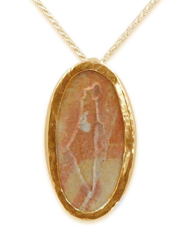 Israel map silver pendant - Jerusalem Stone