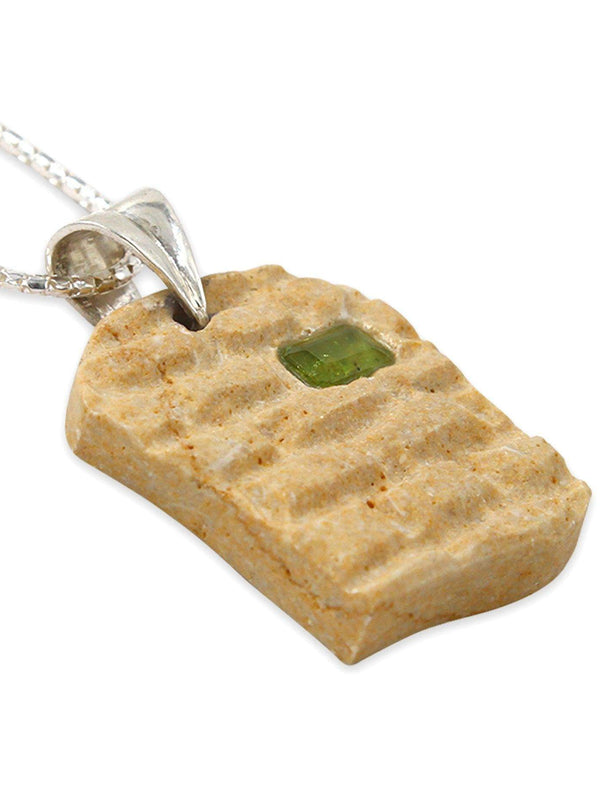 The western Wall silver pendant - Gold Jerusalem Stone