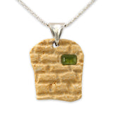 The western Wall silver pendant -  Gold Jerusalem Stone