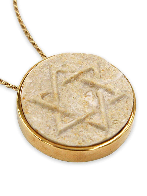 David star 14K Vermeil pendant Jerusalem stone-Agat Art Design LTD-45,50,55,vermeil