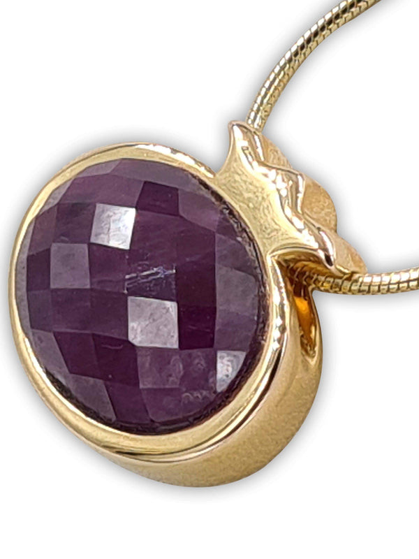 Pomegranate silver pendant - Onyx stone