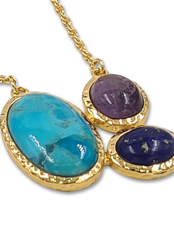 14 Karat gold plated pendants with Mix stones