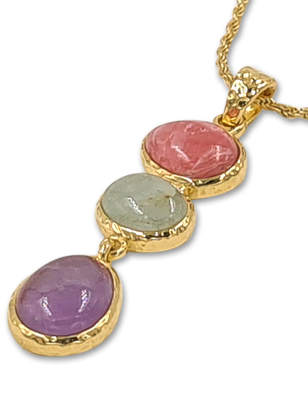 14 Karat gold plated pendants with Mix stones