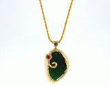 Emerald 14K gold  handmade pendant