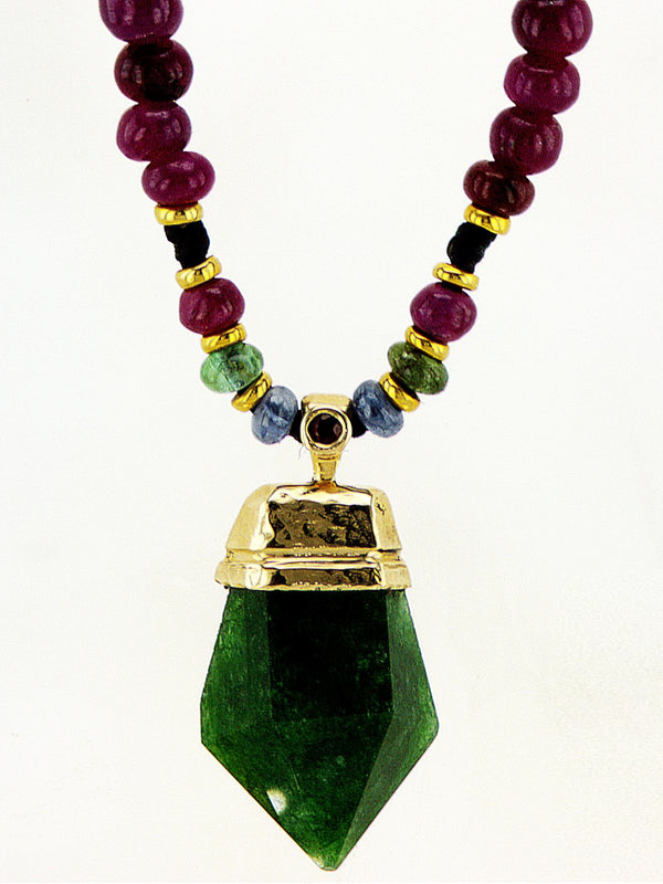 Emerald, Ruby, Sapphire necklace