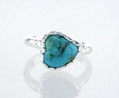 925 Silver ring inlay Turquoies Heart shaped stone
