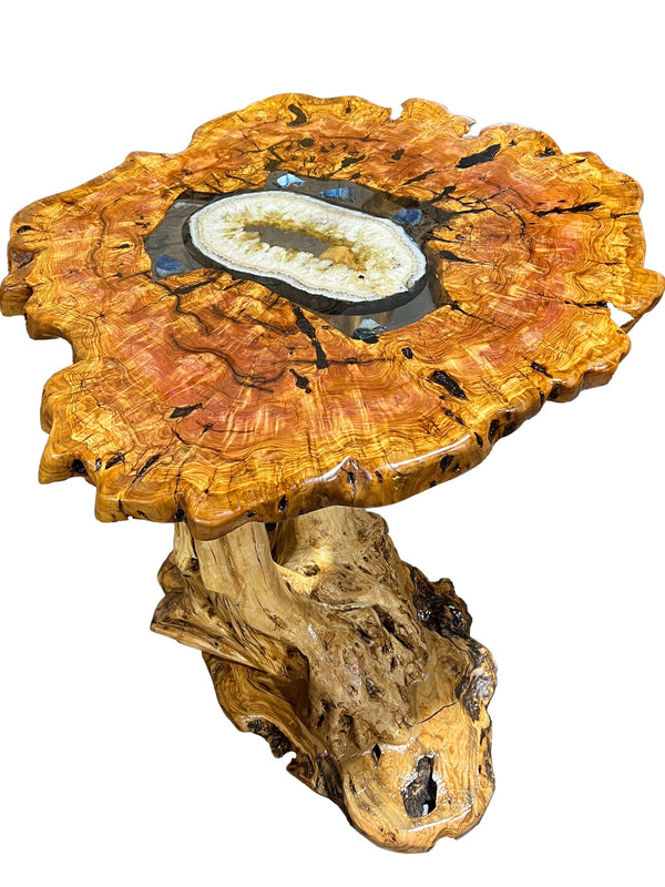 citrine and blue agate table