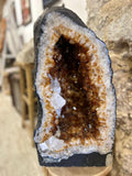 Citrin Geod  with white calcite