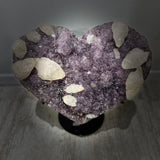 Amethyst heart combined with white calcite