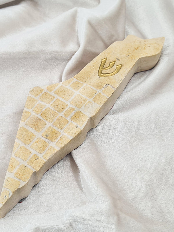 Israel Map Mezuzah case from Jerusalm stone