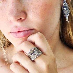 925 silver multi stone ring