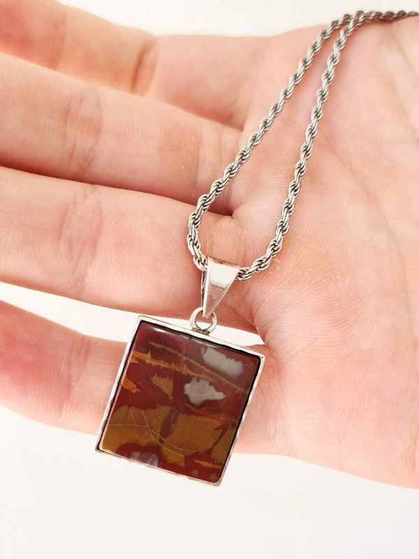 Jasper silver pendant - Red Jasper