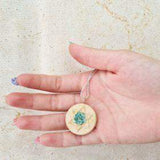 David star silver pendant with Gold Jerusalem Stone and Turquoise-Agat Art Design LTD-45,50,55,silver,vermeil