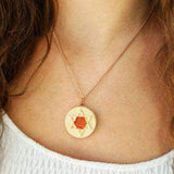 David star silver pendant with Gold Jerusalem Stone and Turquoise-Agat Art Design LTD-45,50,55,silver,vermeil