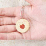 Heart shape pendant - Turqoise/Coral stone-Agat Art Design LTD-45,50,55,silver