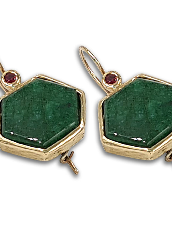 Emerald 14K gold Earring