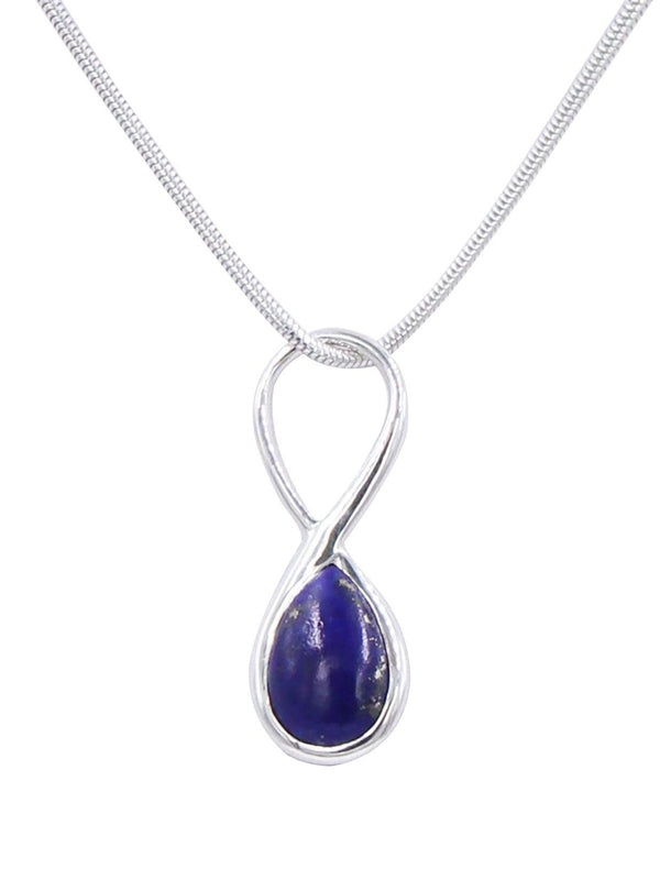 Infinity pendant - Lapis stone-Agat Art Design LTD-45,50,55,Eilat stone,Lapis,Ruby,silver