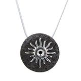 Sunrise 925 silver pendant - Volcanic stone