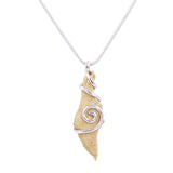 Israel map silver pendant -  Gold Jerusalem Stone-Agat Art Design LTD-45,50,55,gold,silver