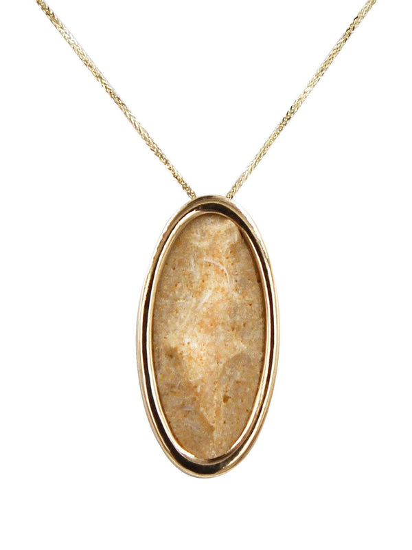 Israel map 14K Gold pendant -  Gold Jerusalem Stone