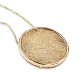 David star 14K Gold pendant -  Gold Jerusalem Stone