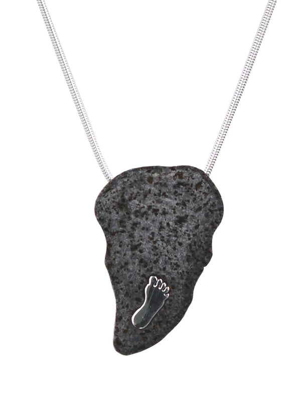 Sea of Galilee silver pendant - volcanic stone