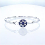 David star bracelet - Onyx stone-Agat Art Design LTD-Lapis,onyx,Ruby,silver,STONE,turquoise