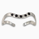 Silver wave Bracelet  Ruby-Agat Art Design LTD-925 silver bracelet,Bracelet for her,december birth,December birth stone,gift for her,handmade jewelry,july birthstone,Natural Black Onyx,Onyx  bracelet for women,Ruby,silver bangel