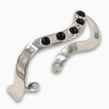 Silver wave Bracelet  Ruby-Agat Art Design LTD-925 silver bracelet,Bracelet for her,december birth,December birth stone,gift for her,handmade jewelry,july birthstone,Natural Black Onyx,Onyx  bracelet for women,Ruby,silver bangel