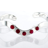 Silver wave Bracelet  Ruby-Agat Art Design LTD-925 silver bracelet,Bracelet for her,december birth,December birth stone,gift for her,handmade jewelry,july birthstone,Natural Black Onyx,Onyx  bracelet for women,Ruby,silver bangel