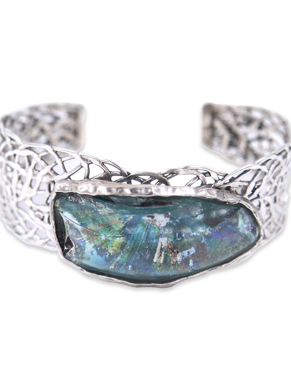 Siver Net braclet - Roman Glass