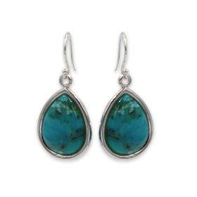 Teardrops Silver earring -Turquoise