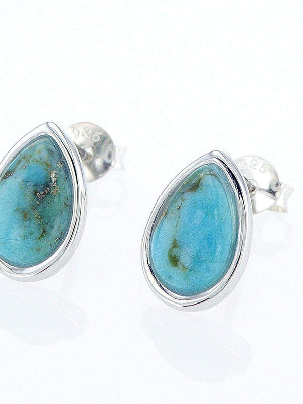 Stud Teardrop earring - Turquoise stone