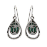 Tear drop silver earring- Turquoise