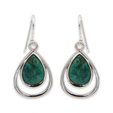 Tear drop silver earring- Turquoise