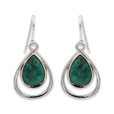 Tear drop silver earring- Turquoise