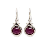 Sterling Silver Pomegranate earring-Agat Art Design LTD-Ruby,silver,STONE