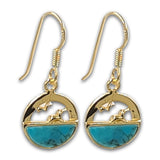 14 Karat gold plated earrings with Roman Glass