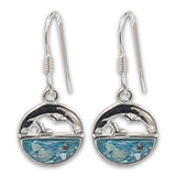 14 Karat gold plated earrings with Roman Glass